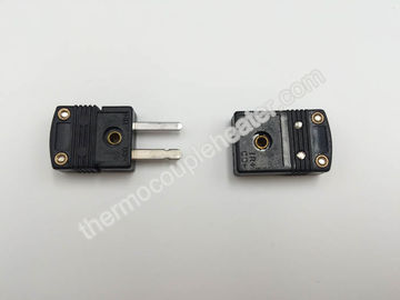 China Mini thermoplastische Thermoelement-Verbindungsstücke des schwarzen Typs J männlich und weiblich fournisseur