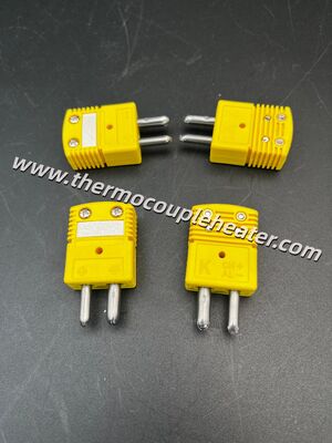 Type K Standard Thermocouple Connector Male Plug, ANSI / IEC Color Code