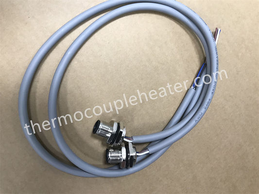 M12 barrel 5-pin male axial connection, female with connecting cable