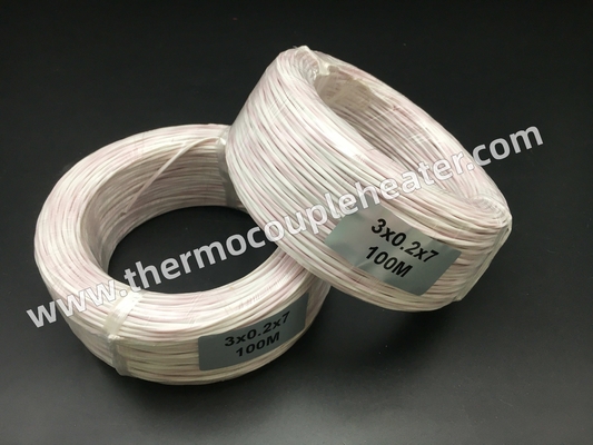 Ausgleichs-Kabel 3x24AWG FTE PT100 mit PTFEisolierungs-rotem Weiß