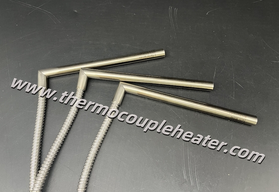 Industrie-Kartuschenheizungen L-förmiges Kabel mit Stahlschlauchschutz